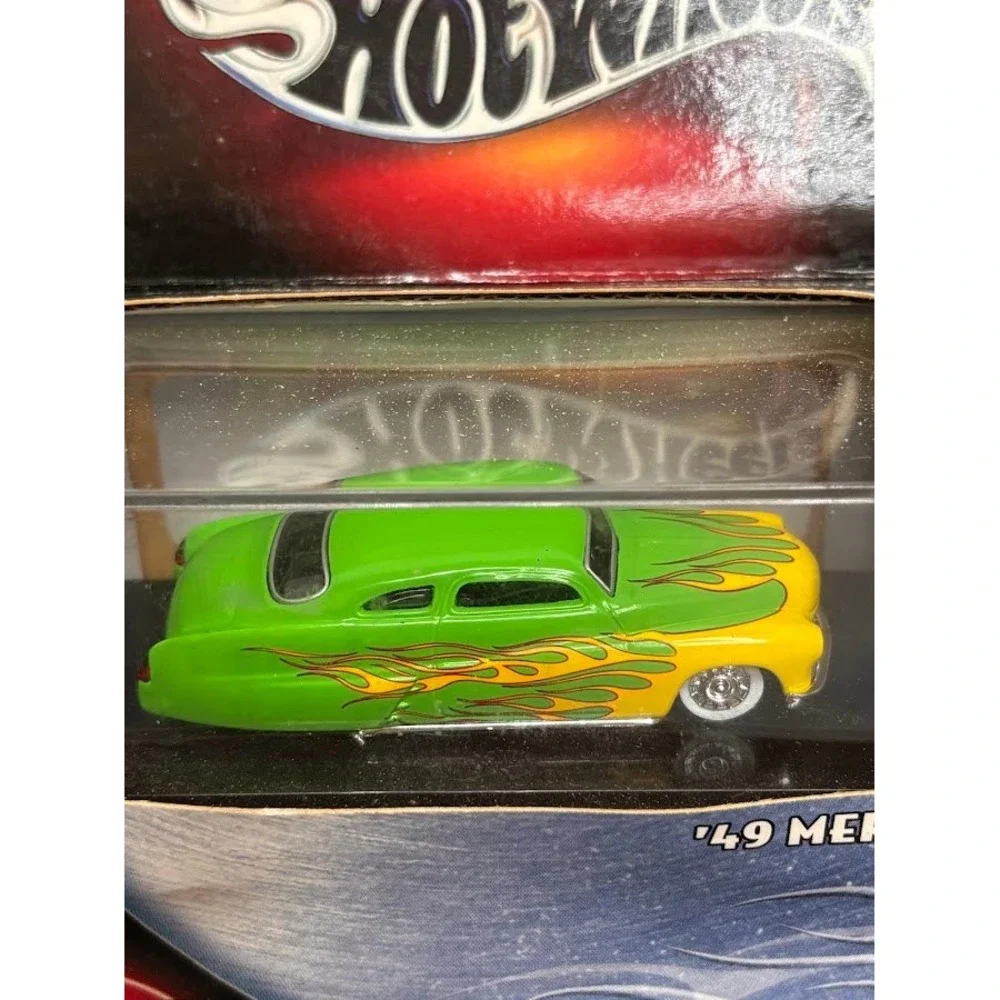 Hot Wheels 100% 2003 Metal Collection 49 Merc Green Yellow Flames No 27 1:64